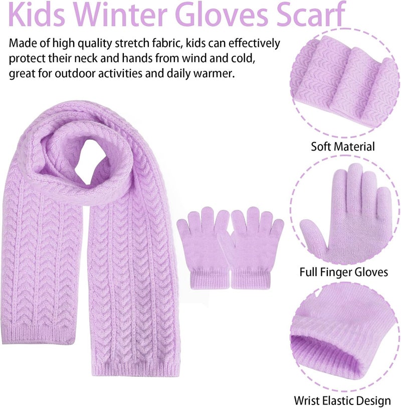 Chinyuti Kids Winter Beanie Hat Scarf Gloves Set, Toddler Winter Cap Knit Neck Warmer Gaiter Mittens for Children 2-8 - Image 3